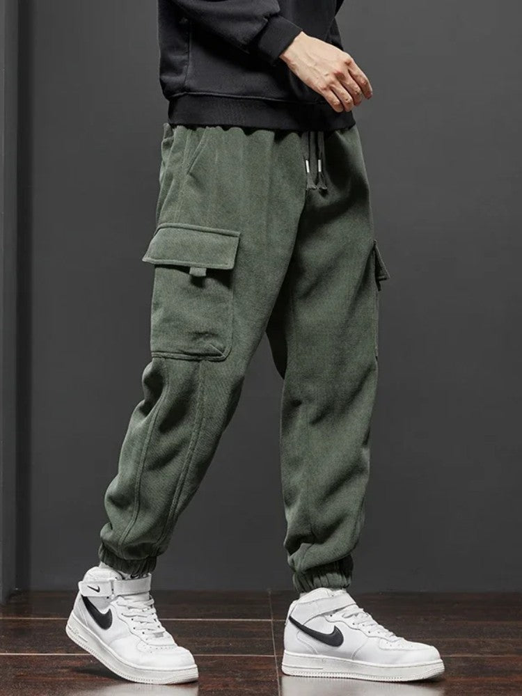 Calça Casual Masculina Elástico na Cintura Primavera Outono Estilo Novo Calça Esportiva Harem Jogger Reta com Cordão Elástico Masculina