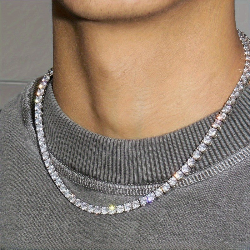 Colar de Tênis Hip Hop Bling Bling Joias de Festa para Homens Mulheres Concertos Festivais Presente Ideal para Fãs de Rapper e Criadores de Tendências