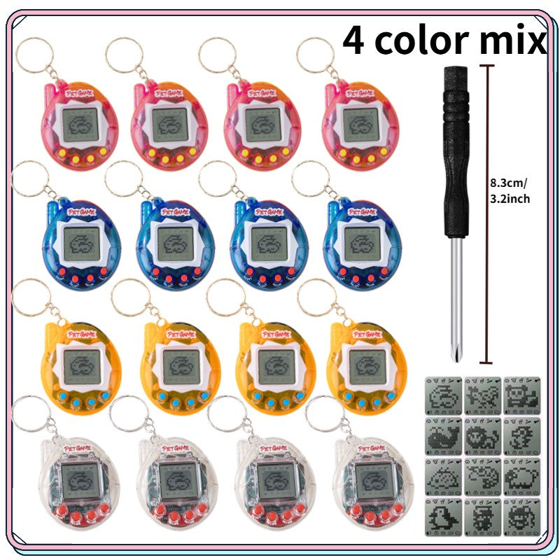 64-6PCS Virtual Pet Keychain Tamagotchi Electronic Toys for kids Video Game Party Favors Birthday Gifts School Classroom Prizes