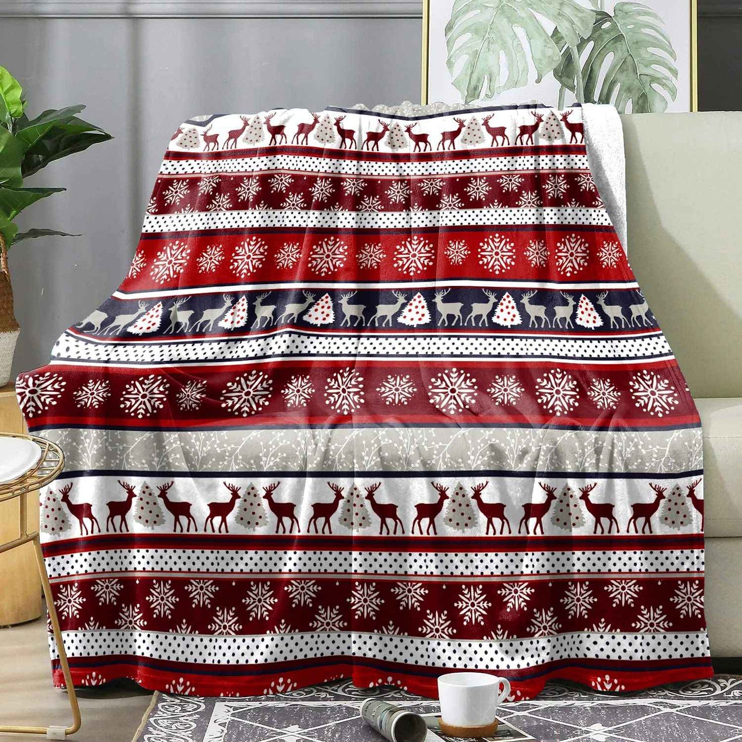 Manta de Floco de Neve Aconchegante de Natal, Cobertor Macio de Flanela para Inverno, Colcha Decorativa para Sofá, Cama, Presente de Férias Perfeito