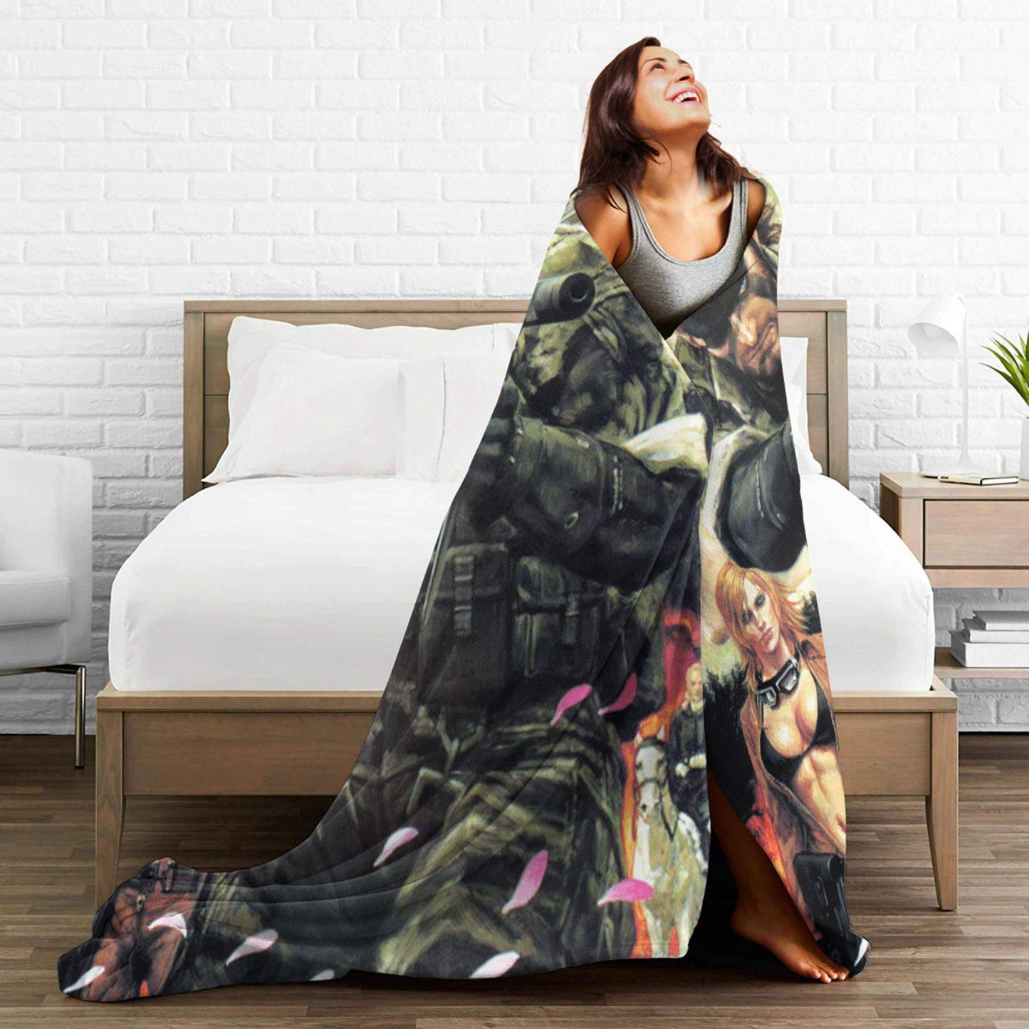 Cobertor Super Macio Infantil Jogo Decorativo Metal Gear Solid Cobertor de Flannel para Cama Sofá Cadeira Macio