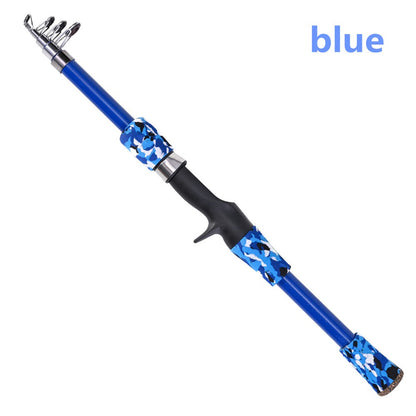 Portable telescopic camouflage children's fishing rod with rotating adjustment throwing rod outdoor fishing accessories tools
