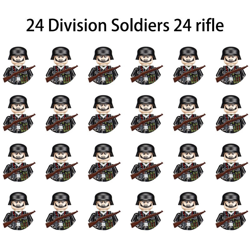 Brinquedos de blocos de montar para crianças: Modelos de Mini Armas de Exército Nacional de Guerra de Soldados de Infantaria da Segunda Guerra Mundial