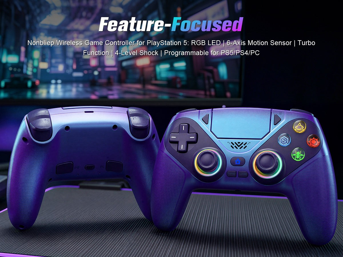 For Playstion 5 Controller PS5 Pro/Slim/PC Wireless Gamepad Hall Effect Trigger RGB Turbo Vibration Button Joystick