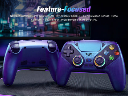 For Playstion 5 Controller PS5 Pro/Slim/PC Wireless Gamepad Hall Effect Trigger RGB Turbo Vibration Button Joystick