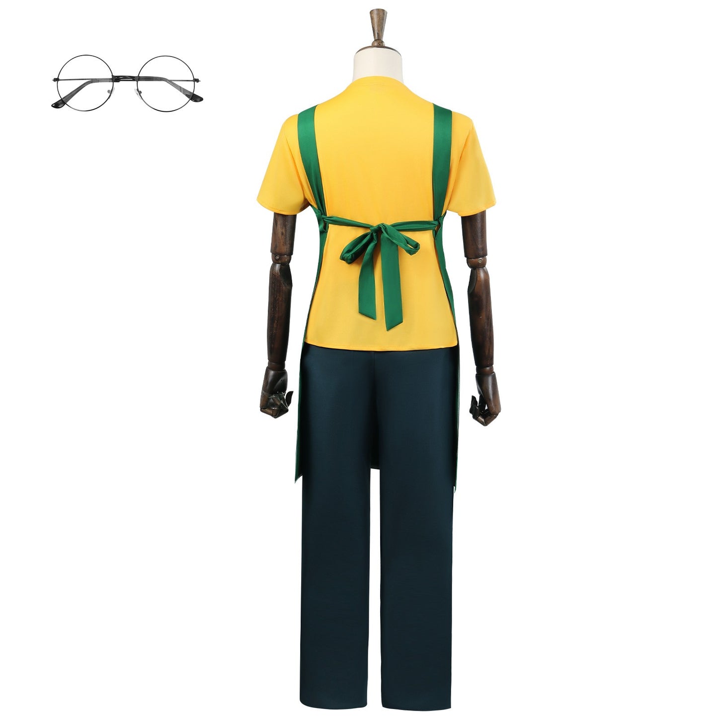 Anime Sakamoto Days Taro Sakamoto Cosplay Costume Yellow Retired T-Shirt Green Apron Glasses Halloween Party Suit For Men