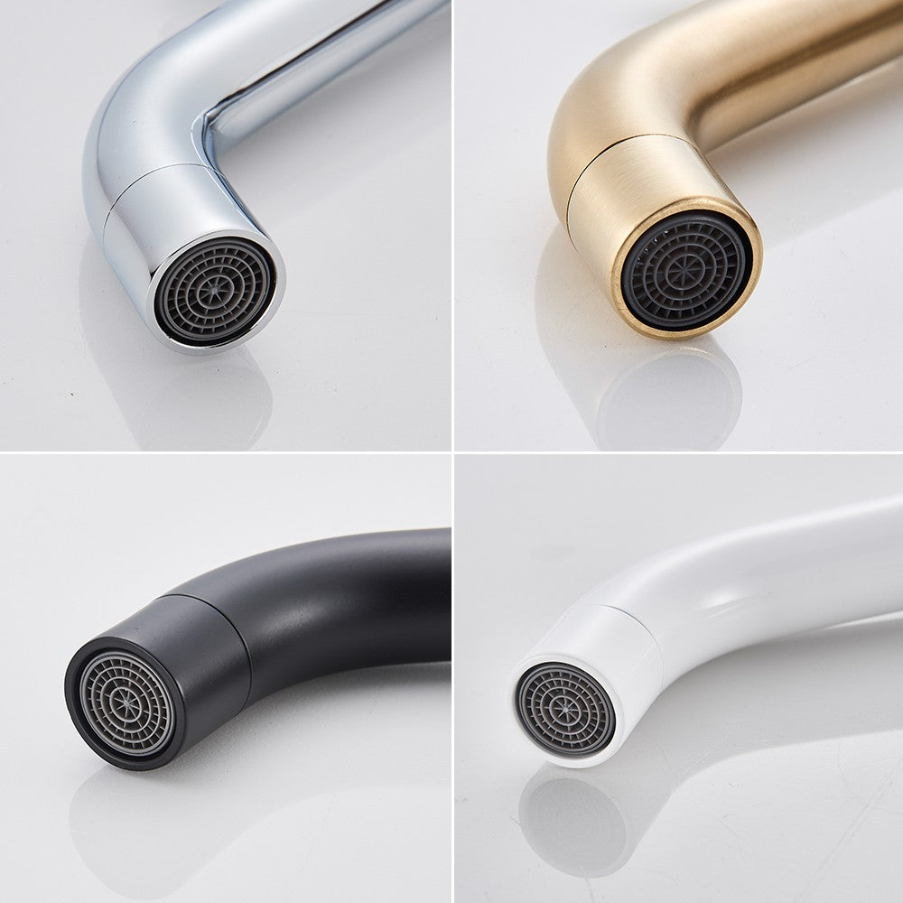 Black Basin Faucet Bathroom Washbasin Water Mixer Tap Hot Cold Water Basin Sink Tap Bathroom Faucet Tap Brushed Gold Faucet