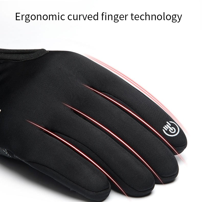 Luvas de Motocicleta Inverno Térmicas Forradas com Lã Inverno Pele Amigável Ciclismo Impermeável Antiderrapante Tela Sensível ao Toque Luva de Esqui Quente