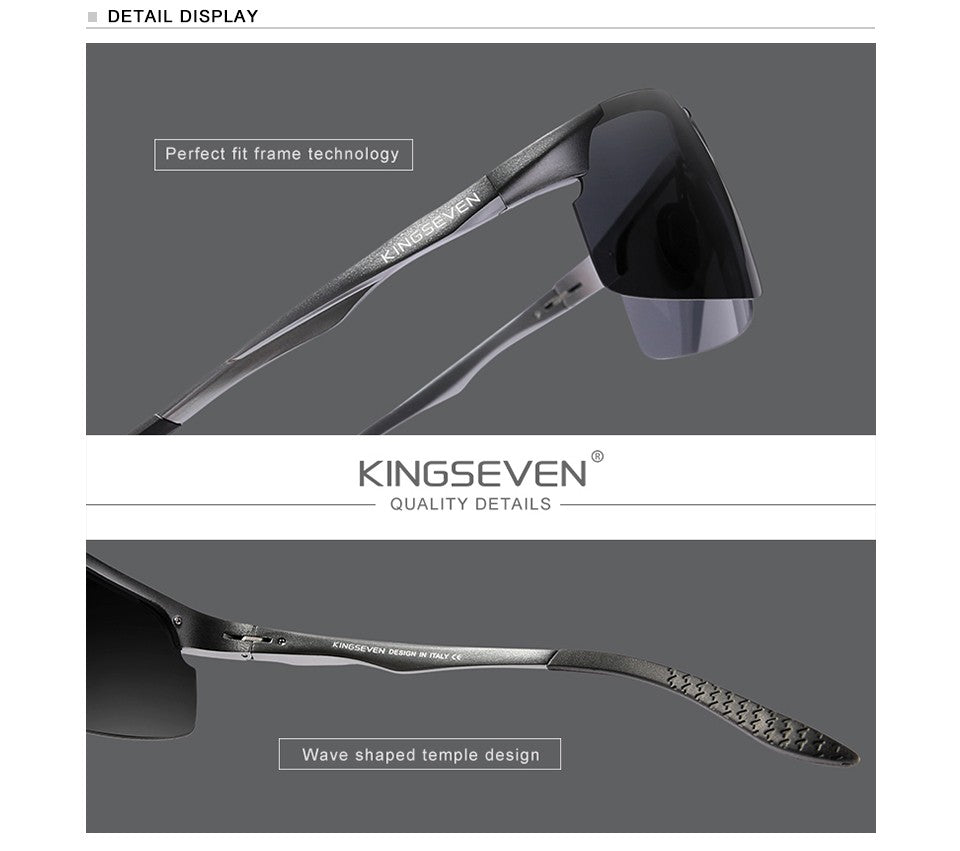 Genuine KINGSEVEN Polarized Men Aluminum Sunglasses Driving Mirror Lens Male Sun Glasses Aviation Women For Men Eyewear 9126