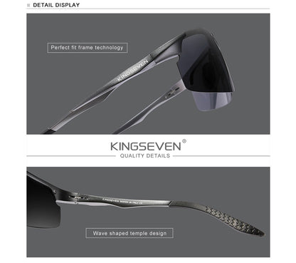 Genuine KINGSEVEN Polarized Men Aluminum Sunglasses Driving Mirror Lens Male Sun Glasses Aviation Women For Men Eyewear 9126