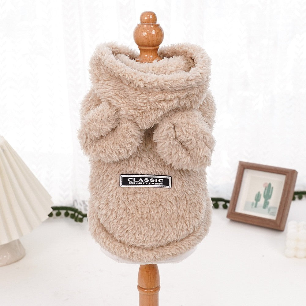 Pet Dog Soft Fleece Clothes Cute Hoodie Coat for Small Medium Dogs Cats Autumn Winter Puppy Hooded Jacket Sweater Pug Apparel
