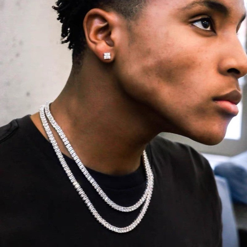 Colar de Tênis Hip Hop Bling Bling Joias de Festa para Homens Mulheres Concertos Festivais Presente Ideal para Fãs de Rapper e Criadores de Tendências