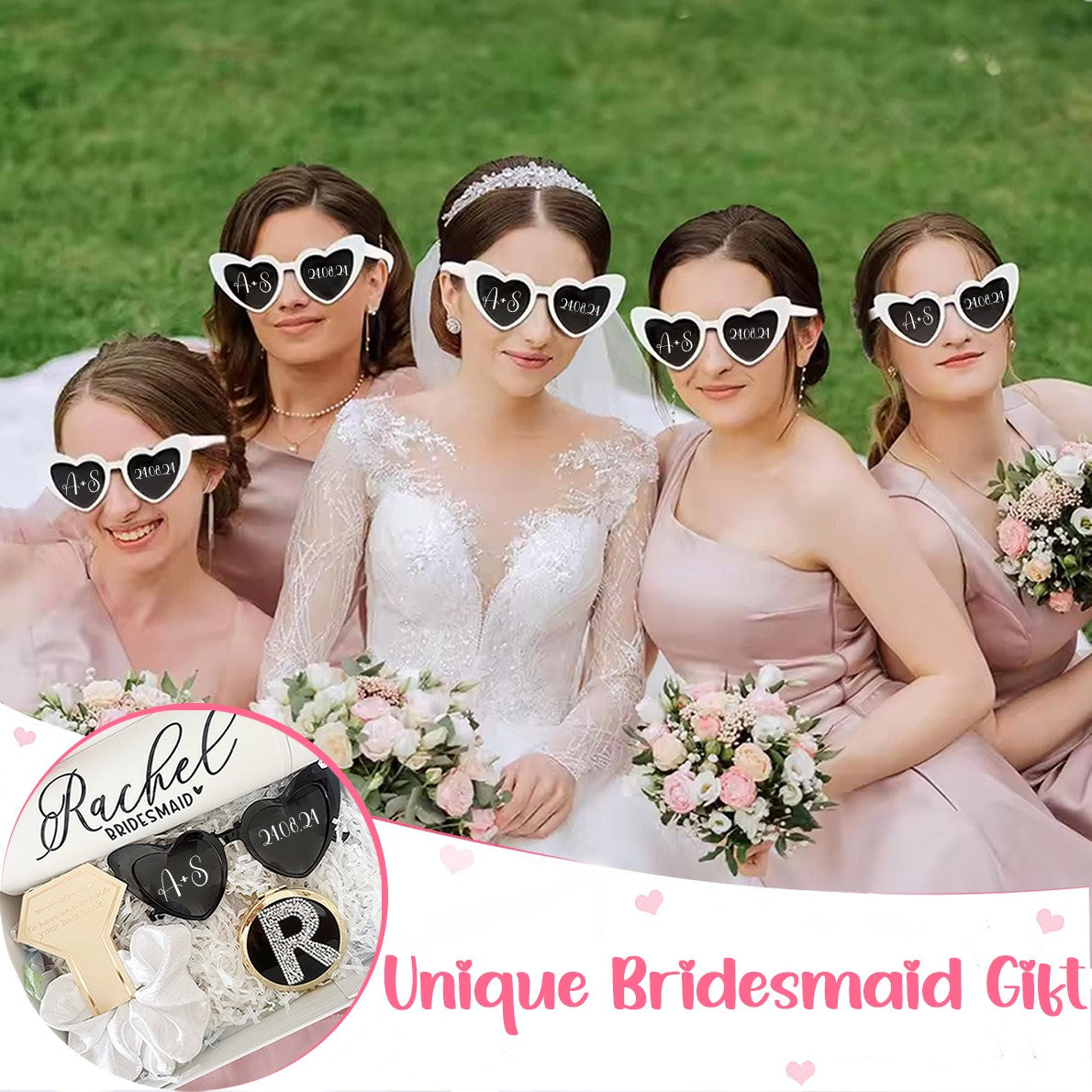 12-120Pcs Custom Wedding Sunglasses Personalised Heart Shaped Sunglasses Wedding Party Favors for Guest Date Initials Custom