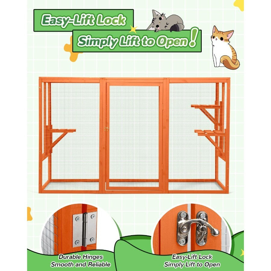 Catio Recinto Externo para Gatos 71 para Gatos no Pátio Grande Gaiola para Gatos à Prova de Intempéries com Acesso à Janela Ideal para Relaxamento ao Ar Lívre