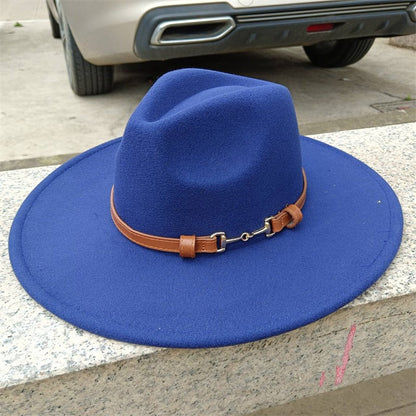 Chapéu Fedora de feltro liso com coroa em formato de gota para homens e mulheres novo cinto de couro Chapéu Panamá ????? ???????