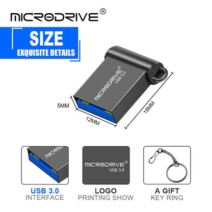 Mini Pen Drive USB 128GB 64GB 32GB 16GB Metal 3.0 Pendrive Memory Stick Pen Drive 3.0 Alta Velocidade 128GB 64GB U Disk