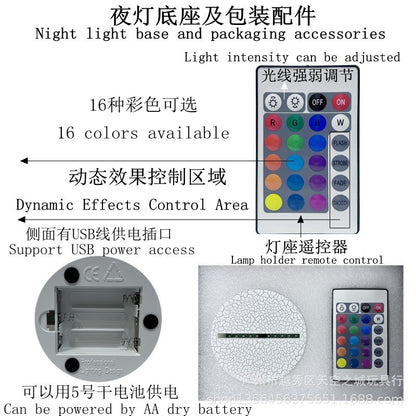 KPop K-POP Demon Hunters Kawaii Zoe Mira Rumi Saja Boys Superstar Monochrome Light Remote Control 16 Color Light Night Light