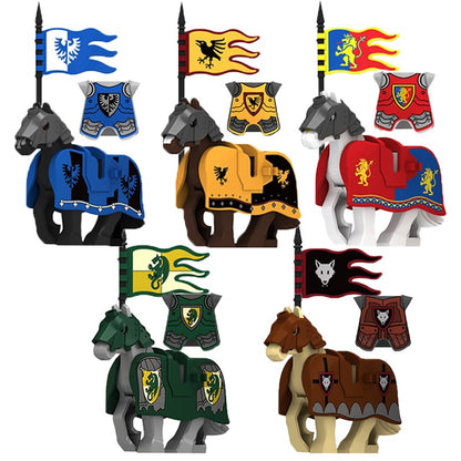 Blocos de Montar Zoológico Medieval Acessórios de Personagens Montarias Animais Cervos Elefantes Camelos Lobos Cavalos de Guerra Tijolos Brinquedos Presentes K080
