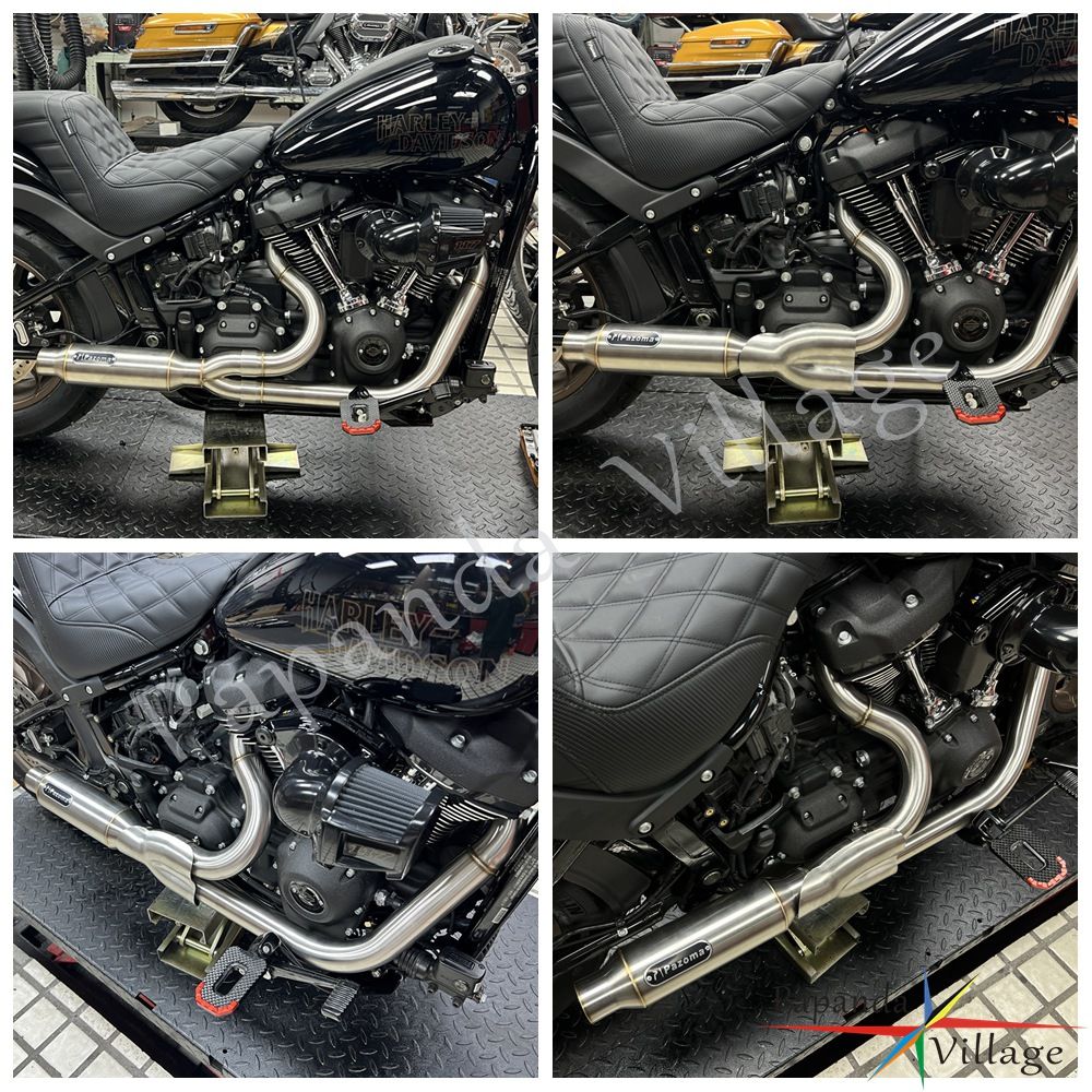 Motorcycle 2-into-1 Exhaust Pipe Muffler For Harley M8 Softail Low Rider S ST Fat Street Bob Standard Slim Deluxe FXLR 2018-2025