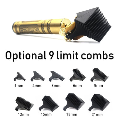 T9 Professional Hair Trimmer Machine Metal Body Stainless Steel Blade Hair Clipper Beard Trimmer for Men Finishing Machine