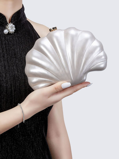 Ladies' new one shoulder diagonal cross bag, shaped shell acrylic bag, fashionable evening handbag