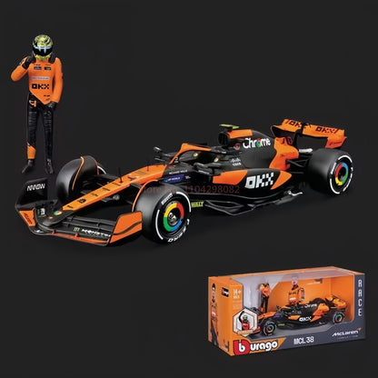 2025 Nova Chegada Bburago 1:24 MCL38 Mônaco MCL38 Mclaren 4# Lando Norris 81# Oscar Piastri Liga Modelo de Carro em Miniatura Fundido Brinquedo
