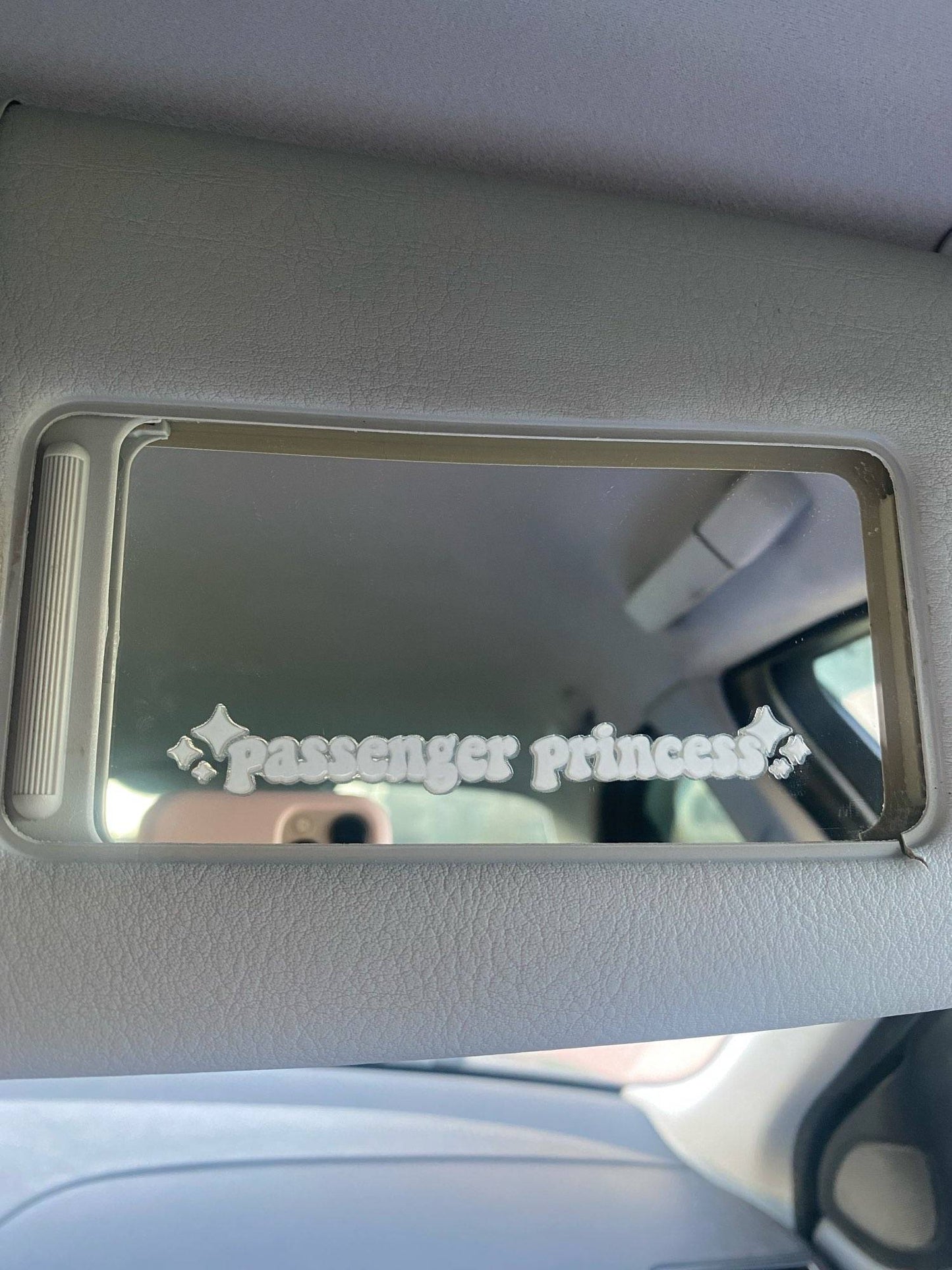 1pc Passenger Princess Car Mirror Decal Car Accessory Window Laptop Sticker Trendy Cute Car Vinyl Decal For Women Gift For Her