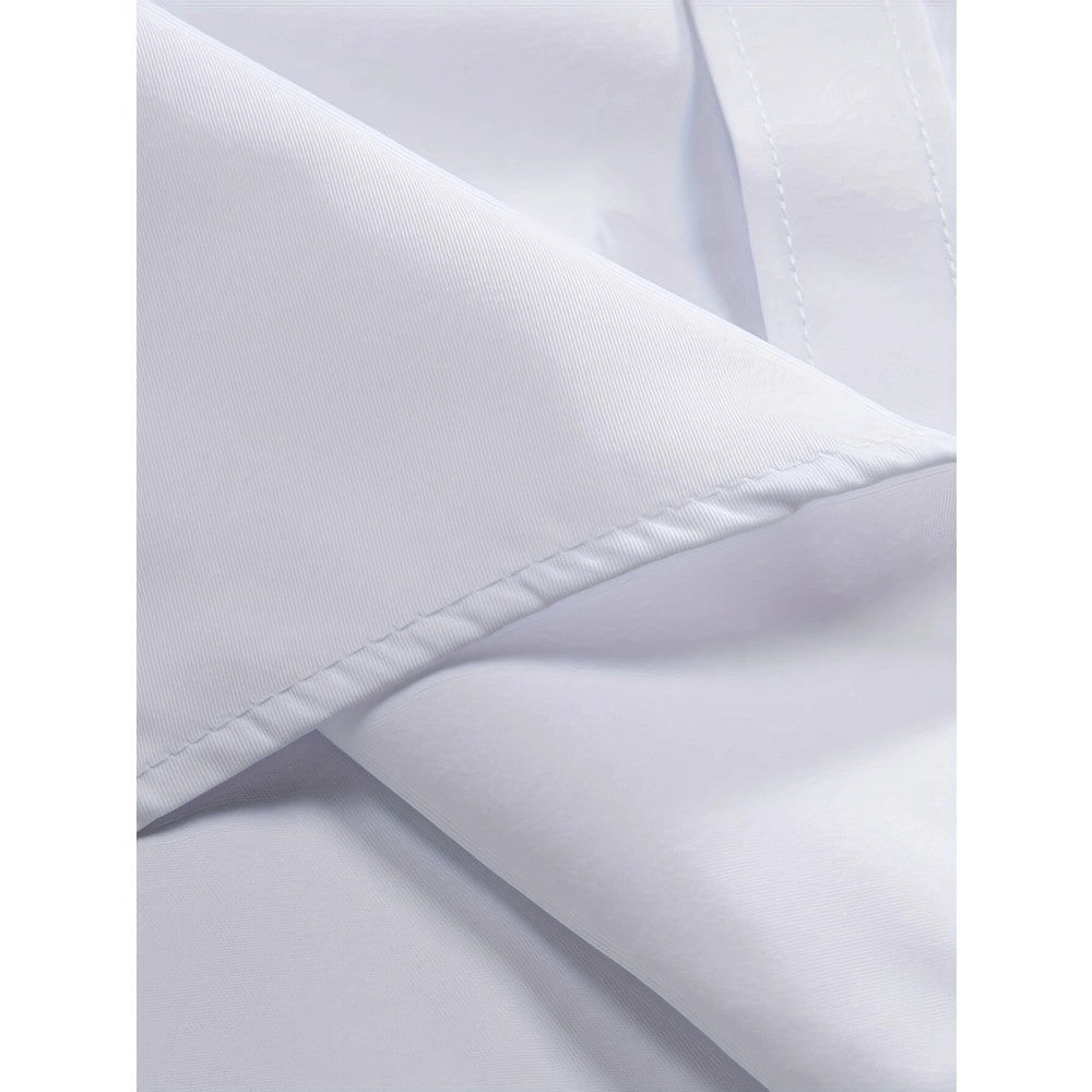 FGKKS New Men Casual Shirt Brand Fashion Solid Color Long Sleeve Elastic Fabric Male Business Dress Shirt