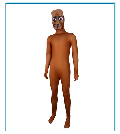Tung Tung Tung Sahur Adult Cosplay  Cartoon Jumpsuit Bodysuit Halloween Carnival Party Costume