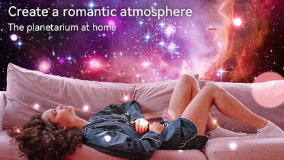 Projetor de Luz Noturna Galáxia Rotativa 360° Abajur Planetário Céu Estrelado Presente de Natal Perfeito para Quarto Infantil Decoração de Feriado