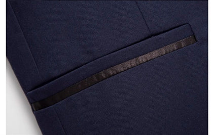 (Jacket+Pants) Men Fashion Simple Wedding Suit Black / Blue / Wine Red 2025 Homme Stand up Collar Business Social Dress 2Piece