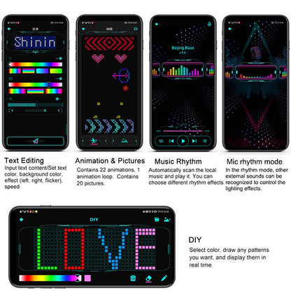 App Control Bluetooth Led Party Glasses Customized Languages USB Charge Flashing  Luminous Eyewear Christmas Concert Sunglasses