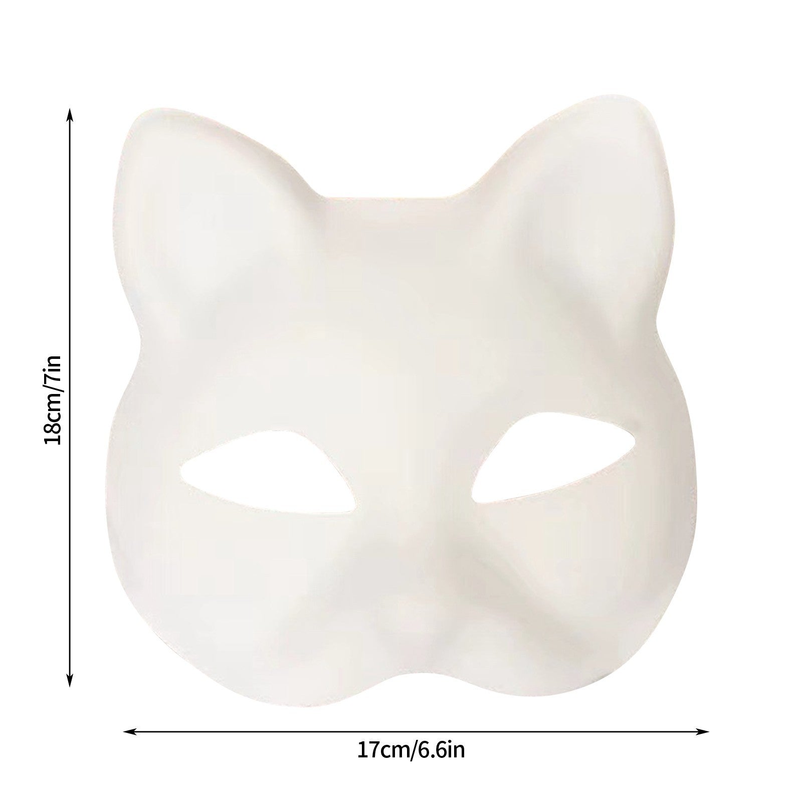 White Plastic Cat Mask, White Role-Playing Anime Party Half Costume, Diy Mask
