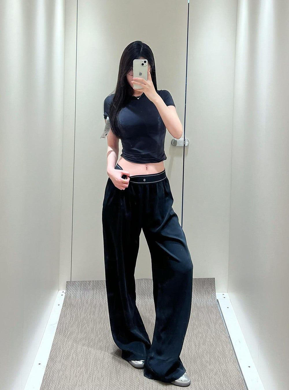 Calças retas femininas de secagem rápida calças de moletom de perna larga preto azul sólido fitness yoga esportes corredores