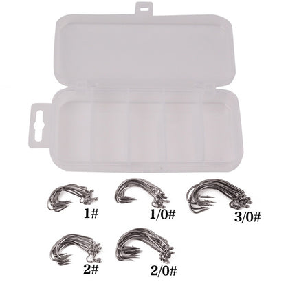 50 Pçs/Caixa Anzol Jig Crank Barbed Hook Wide Offset Fishhook Anzol Minhoca Larga Isca Macia Anzol Offset para Minhoca Macia Jig Mold Hooks