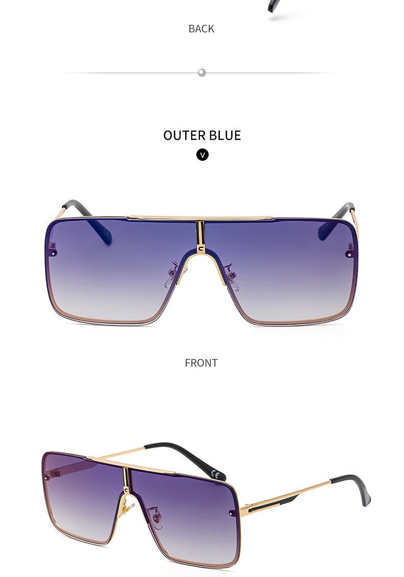 Óculos de sol quadrados oversized para homens, armação grande, 2025, design de marca de luxo, armação de metal, óculos de sol masculinos, óculos retrô