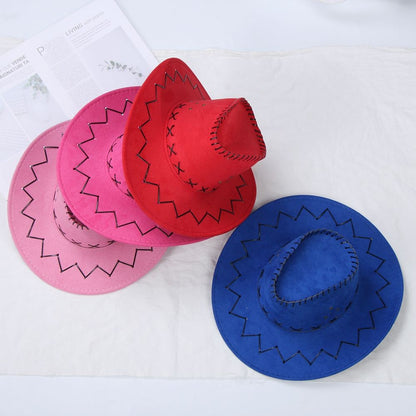 Accessories Western Style Panama Jazz Hat Wide Brim Suede Cowboy Hat Felt Fedora Hat