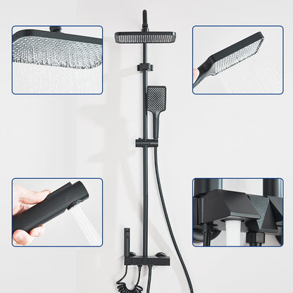 Conjunto de Torneira de Chuveiro Digital Inteligente Rozin Preto Estilo Piano Sistema de Banheiro Queda de Chuva Misturador Digital Cinza com Chuveirinho Bidê