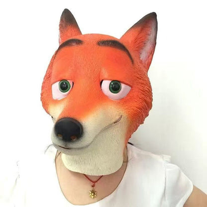 Halloween Latex Full Head Mask for Adults & Kids Animal, Pumpkin, Fox, Dog, Panda, Monkey Character Cosplay Costume Accessory