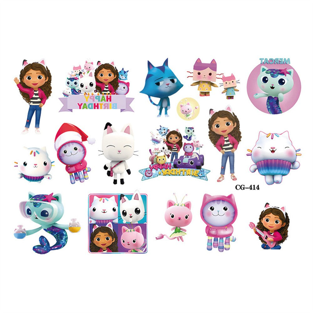 Gabby Dollhouse Child Tattoo Sticker Anime Cartoons Tattoo Stickers Temporary Tattoos Waterproof The Tattoo Art Tatoo Cosplay