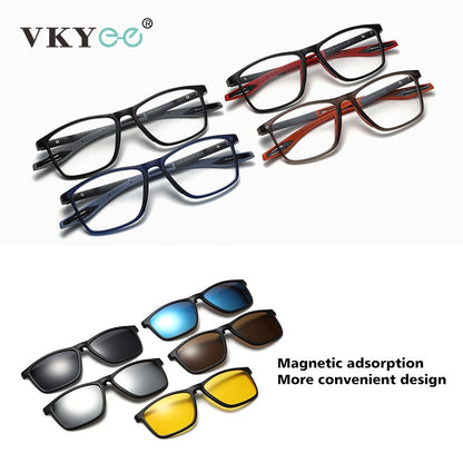 VICKY New Magnetic Clip-On Polarized Sunglasses Men Driving Night Vision Anti Blue Light Reading Glasses Women Prescription 3310