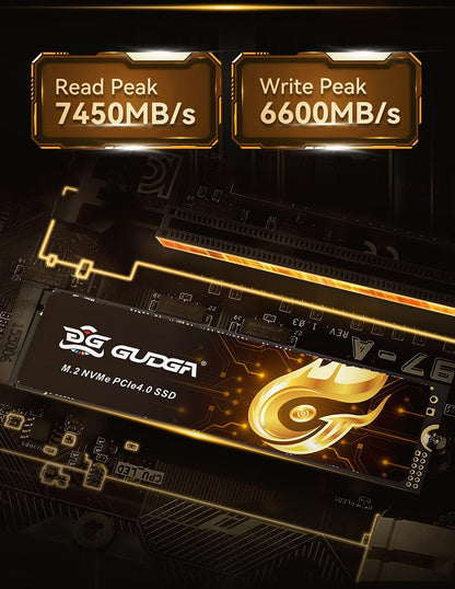 GUDGA 7450MB/s SSD M2 PCIe 4.0 NVME 2tb 512g 1TB 4tb 4 M.2 Gen4 Disco rígido de estado sólido NMVE PCIe 4.0 HDD para notebook PS5