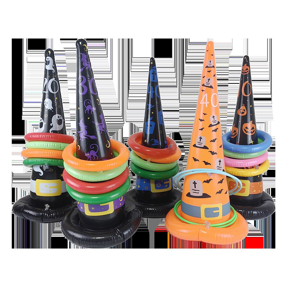 Halloween Party Fun Throwing Game Inflatable Witch’s Hat Indoors Outdoors Family Gathering Toss Game