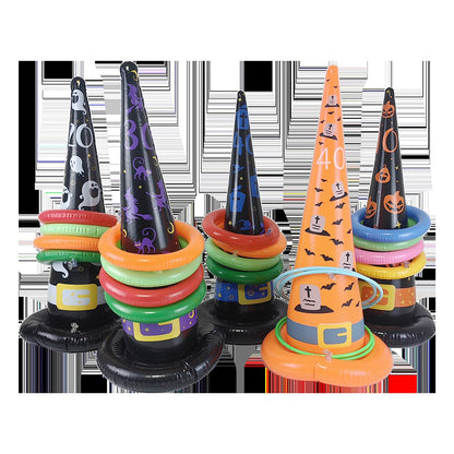Halloween Party Fun Throwing Game Inflatable Witch’s Hat Indoors Outdoors Family Gathering Toss Game