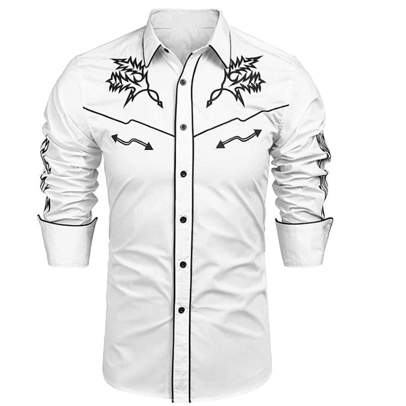 Top Men's Shirt Western Tribal Ethnic Style Designer Design Rose High Quality Luxury Men Sports Leisure Outdoor Party 2023 New