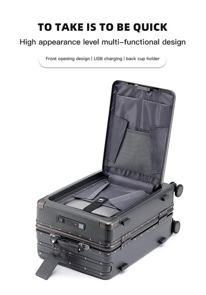 SUSHIMU Mala de Viagem Grande com Abertura Frontal Multifuncional Feminina 20 Polegadas Pequena Leve Mala de Bordo 24 Polegadas Masculina