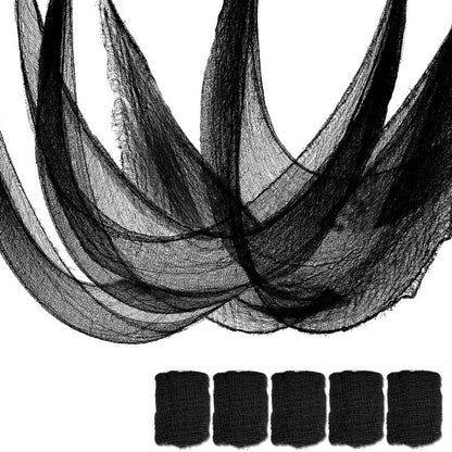 Halloween Gauze Fabric Black Chunky Gauz Fabric Haunted House Diy Decorative Gauze Horror Party Scene Props Halloween Decoration