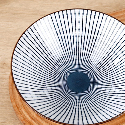 Tigela de chapéu japonesa e coreana de 8 polegadas Tigela de macarrão instantâneo vermelha de cerâmica para casa Tigela de sopa grande tigela de chifre cor sob esmalte
