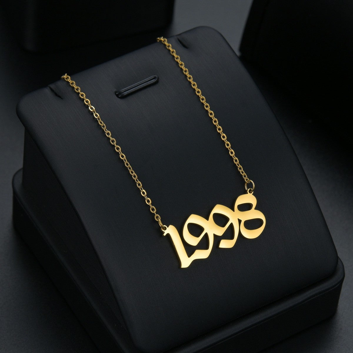 Colares de Aço Inoxidável 1980-2021 Ano de Nascimento para Mulheres e Homens Gargantilha com Número de Data Pingente de Joias Presente Comemorativo