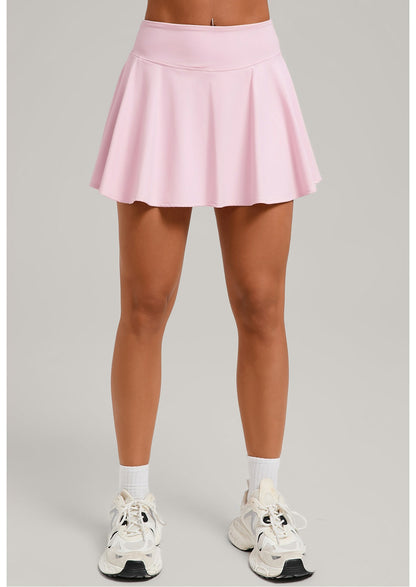 Women's Sports High Waisted Short Skirt Comfortable Breathable Belt Safety Pants and Pocket Tennis Workout Yoga Golf Mini Skirt